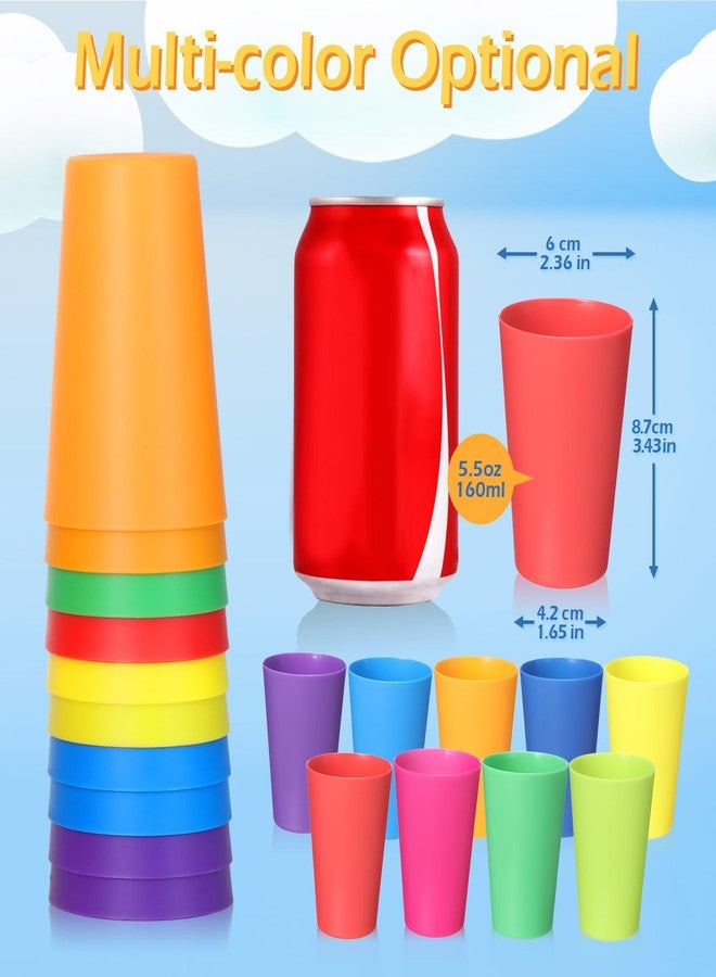 Yahenda 200 Pack 5.5 oz Plastic Cups Reusable Drinking Cups for Children Colorful Plastic Small Stackable Toddler Unbreakable for Baby Adults Christmas Fiesta Restaurant - Image 2
